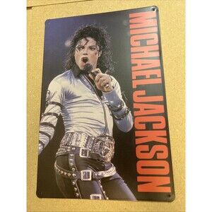 MICHAEL JACKSON Sign - Metal Tin Wall Decor 12x8”